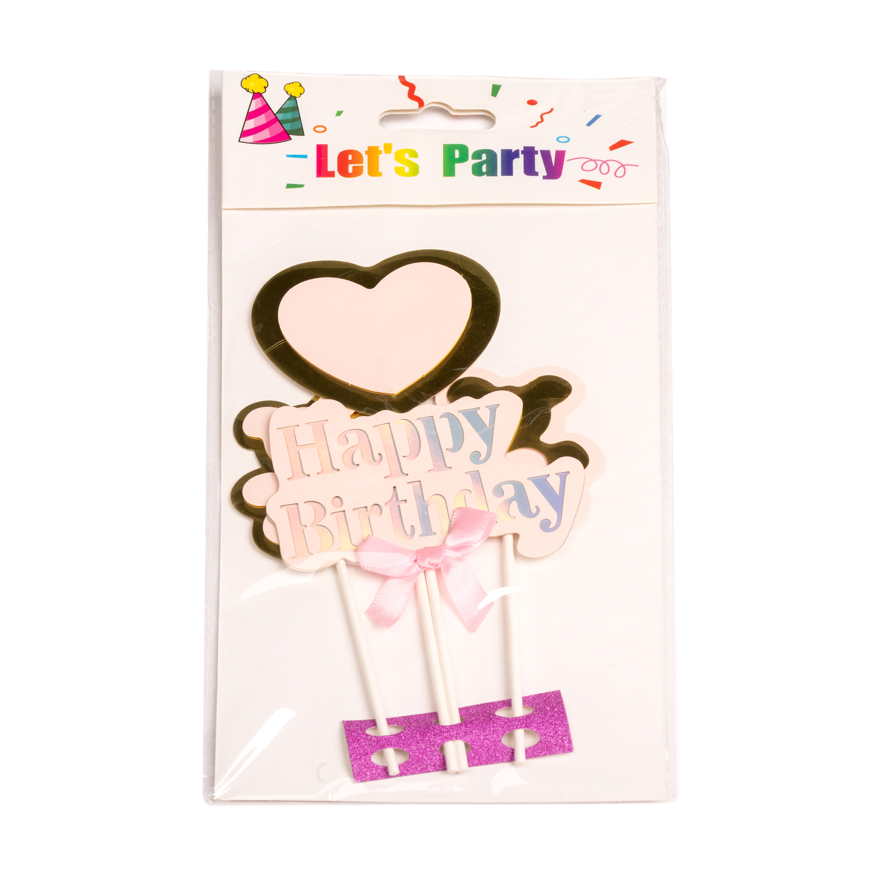 Cake stick Happy birthday design mix, 3pcs